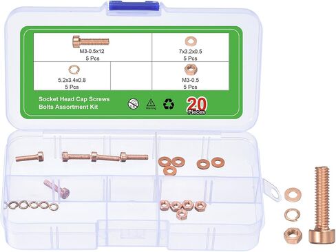 uxcell Hex Socket Bolt Kits (M8), Red Copper Cup-Shaped Head Cap Hexagon Socket Head Cap Screw in Saudi Arabia