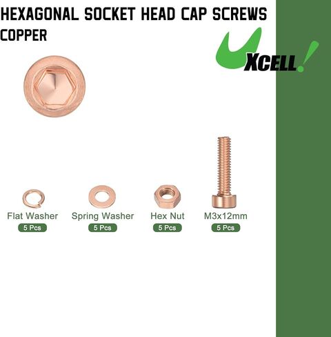 uxcell Hex Socket Bolt Kits (M8), Red Copper Cup-Shaped Head Cap Hexagon Socket Head Cap Screw in Saudi Arabia