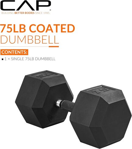 CAP Barbell Coated Dumbbell Weights with Padded Grip, Single, 65 Pounds in Saudi Arabia