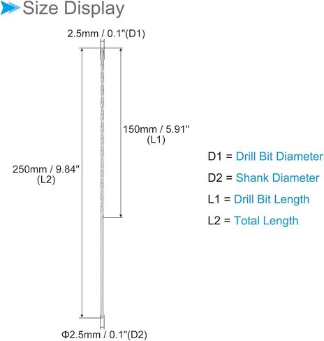 Extra Long Twist Drill Bit, 14mm Drill Diameter 300mm Total Length, High Speed Steel Twist Drill Bit - (Applications: for Copper Metal Woodwork) in Saudi Arabia
