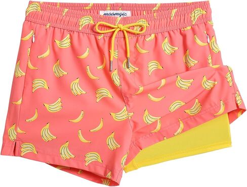 maamgic Mens Swim Trunks with Compression Liner Short Stretch Mens Bathing Suit Large in Saudi Arabia