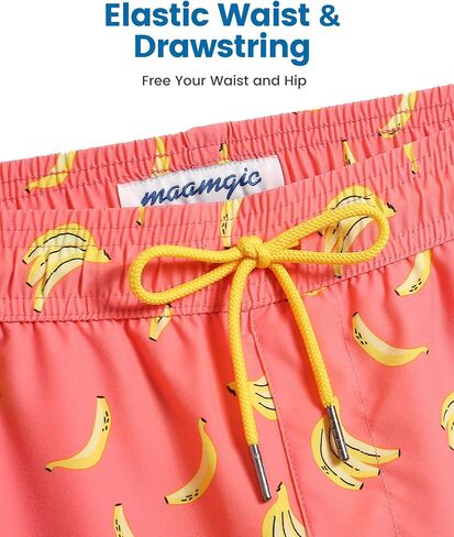 maamgic Mens Swim Trunks with Compression Liner Short Stretch Mens Bathing Suit Large in Saudi Arabia