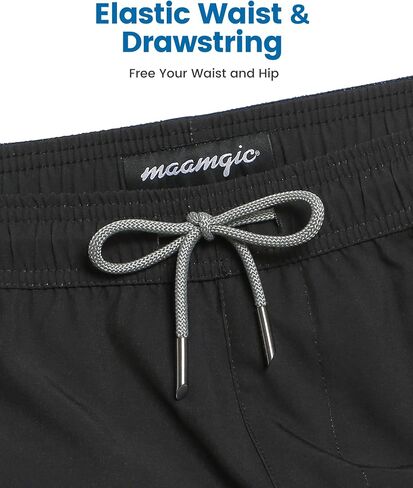 maamgic Mens Swim Trunks with Compression Liner Short Stretch Mens Bathing Suit Large in Saudi Arabia