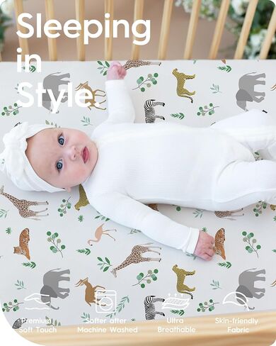Extra Stretchy Changing Pad Cover, TotBasic Ultra Soft Premium Jersey Knit Changing Pad Sheets, Unisex for Boys Girls, Fits All Standard Changing Tables/Dresser Tops - 2 Pack (Print Dino + Puppy) in Saudi Arabia