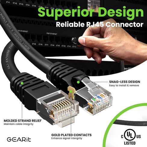 GEARit Cat 6 Ethernet Cable (50-Pack 0.5 Feet) Cat6 Network Patch, 10Gbps, RJ45, Snagless Cord, Gold-Plated Connectors, Internet for PC, TV, Tablet, Router, Printer, Servers, IT Data Center - Blue in Saudi Arabia