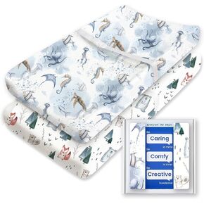 Baby Crib Sheets Boy Girl for Standard Crib Mattress - Ultra Soft Jersey Knit Neutral Crib Mattress Sheet, Safe and Snug, Durable, Stylish Crib Sheet Fitted, 28''x52''x9'' Extra Deep Pocket
