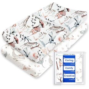 Baby Crib Sheets Girl, TotBasic Premium Soft Pink Crib Mattress Sheet, Ultra Breathable Crib Sheet Fitted, Super Stretchy Jersey Cotton Crib 28" x52‘’x9'' Extra Deep Pocket