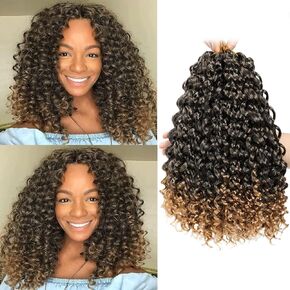 Gogo Curl Crochet Hair 8 Inch Short Curly Crochet Hair for Black Women Beach Curl Water Wave Curly Crochet Braids Hair, Deep Wave Synthetic Braiding Hair Extensions (8 inch 1B)