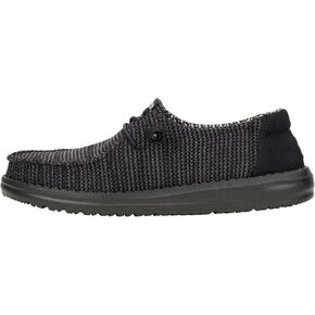 HEYDUDE Wendy Stretch Sox Wide Black/Black Size 8, Women’s Shoes, Women’s Slip-on Loafers, Comfortable & Light-Weight