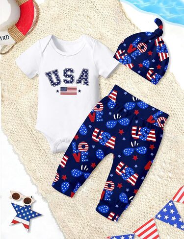 Fommy Newborn Baby Boy Clothes New to The Crew Letter Print Romper+ Pants+Hat 3PCS Outfit in Saudi Arabia