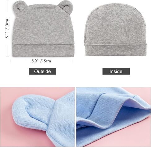 6 Pack Newborn Baby Hat Set for Unisex Infant Newborn Toddler Soft Warm Cap Baby Beanie Hat for Boys Girls 0-24 Months in Kuwait