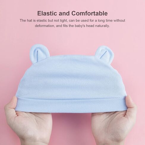 6 Pack Newborn Baby Hat Set for Unisex Infant Newborn Toddler Soft Warm Cap Baby Beanie Hat for Boys Girls 0-24 Months in Kuwait
