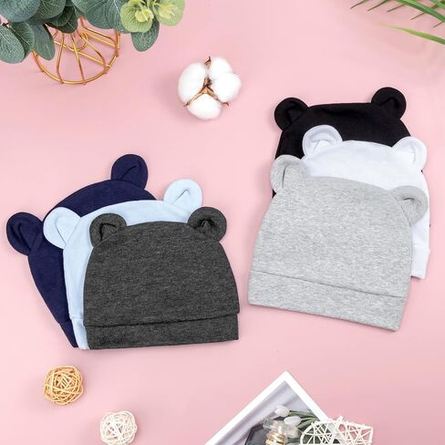 6 Pack Newborn Baby Hat Set for Unisex Infant Newborn Toddler Soft Warm Cap Baby Beanie Hat for Boys Girls 0-24 Months in Kuwait