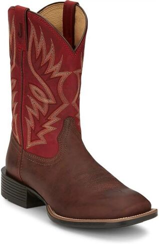 Justin Boot Company Men's Untamed Pickett Black 11In Black Goat Top Cowboy Boot in Saudi Arabia
