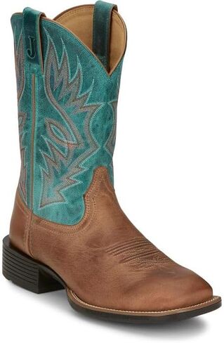 Justin Boot Company Men's Untamed Pickett Black 11In Black Goat Top Cowboy Boot in Saudi Arabia