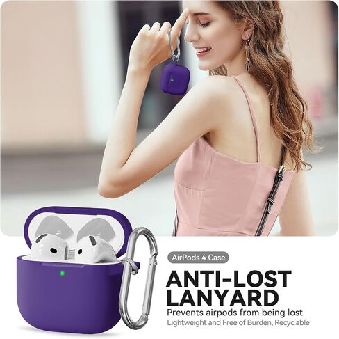 for AirPods 4 Case, Soft Silicone Case Compatible with Apple Airpods 4th Generation 2024 for Women Girly, Anti-Scratch Pink Case Cover with Cleaner Kit and Keychain, Drop Protection in Saudi Arabia