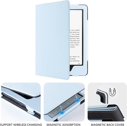 COBAK CASE مع Stand for Kindle Paperwhite 12th Gen 2024 تم إصداره (7 ") و kindle Colorsoft Signature Edition - غطاء جلدي متين مع إيقاظ النوم التلقائي ، فتحة البطاقة ، ميزة حزام اليد in Saudi Arabia