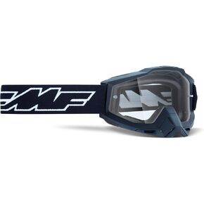 FMF POWERBOMB Motocross and Mountain Bike Goggles (Rocket Black - Clear Lens) MX and Mountain Bike Racing Protective Eyewear