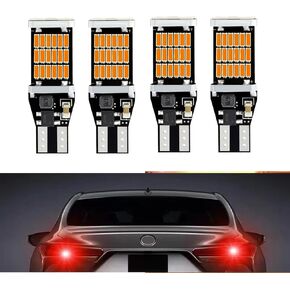 4 PCS Car T15 Brake Light, 4014-45SMD 6500K 360 Degree High Brightness Reversing Light Turn Signal, CANBUS Decoded Stepless Plug and Play, Universal for Most Cars (Red)