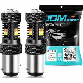 JDM ASTAR Extremely Bright 3030 Chipsets White/Yellow 1157 2057 2357 1157A 2057A 2357A Switchback LED Bulbs with Projector For Turn Signal Lights