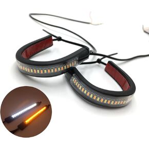 Universal 2PCS 36 leds Motorcycle signal light Water Flowing Flasher Ring Fork Strip Lamps Compatible with Kawasaki Honda Yamaha Suzuki