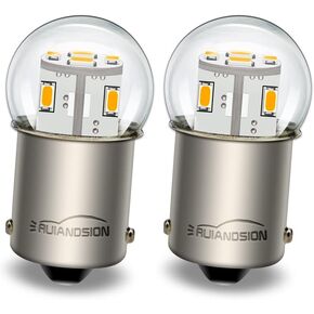 Ruiandsion 2pcs 1156 LED Bulb 6V BA15S P21W 7506 Warm White 3014 12SMD LED Chipsets LED Backup Reverse Turn Signal Tail Lights