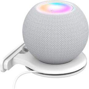 AHASTYLE HomePod Mini Wall Mount Holder ABS Stand [Built-in Cord Management] Stable Bracket Holder for HomePod Mini [Need to Drill] (Black-1pc)