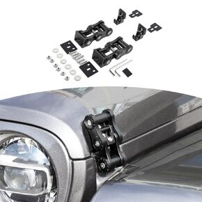RT-TCZ for Wrangler JL Stainless Steel Hood Latches, Black Chain Hood Lock Catch Kit for Jeep Wrangler JL JLU Gladiator JT 2018-2024