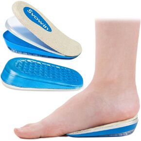Adjustable Orthopedic Heel Wedge Lift for Leg Length Discrepancies, Height Increase Insoles for Achilles Tendonitis, Heel Pain, Heel Cushion Cups for Heel Spur, Men and Women (Small, Beige)