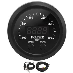Water Temp Gauge,2.5in Water Coolant Temperature Gauge 100?300??ìH Digital Display Red LED with Sensor Universal for Car Truck