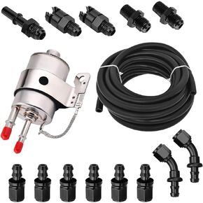 6AN 25 Feet Fuel Injection Line Fitting Adapter Kit EFI FI w/Filter/Regulator LS Conversion with 12pcs Push Lock Swivel Fitting Hose Ends Kits for C5 Corvette