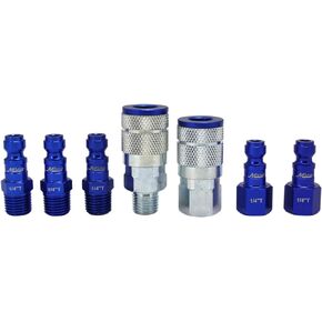 Milton ColorFit Coupler & Plug Kit (5 Piece), T-Style 1/4 NPT Blue, S-307TKIT
