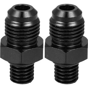 X AUTOHAUX 2pcs Black 6AN Male to M18 x 1.5mm Male Fitting Adapter Flare Union Coupler Fuel Oil Line Hose End Aluminum Alloy Fitting Adapter for Car
