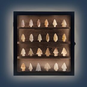 علبة عرض رأس السهم مع ضوء LED، خزانة عرض مثبتة على الحائط لصندوق رأس السهم الأمريكي الأصلي، إطار حامل رأس السهم لحقيبة عرض تذكارات رؤوس الأسهم الحجرية الكريستالية in Kuwait