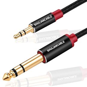 3.5mm to 6.35mm Stereo Audio Cable, 6.35 1/4" Male to 3.5 1/8" Male TRS Stereo Audio Cable for Guitar,iPod, Laptop, Home Theater Devices,Smartphones,and Amplifiers (10Ft/3M)