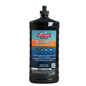 Presta SuperCut Compound for Marine and Industrial Use. Removes up to P800 grit Sand Scratches and Heavy Oxidation (167432) 1 Gallon