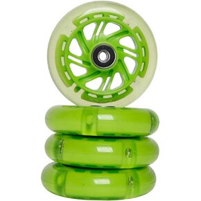 عجلات سكوتر FREEDARE مع محامل وعجلات بديلة للسكوتر 100 مم LED (أخضر شفاف، مجموعة من 4) in Kuwait
