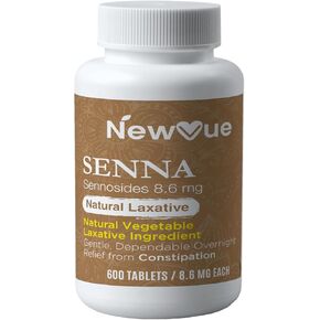 ملينات السينا (أقراص 8.6 مجم) مع السينوسيدات الطبيعية (600 قرص لكل زجاجة) | حجم العبوة القيمة لتخفيف الانتفاخ والإمساك والغازات وعدم انتظامها | تركيبة فعالة وآمنة طوال الليل in Kuwait