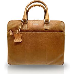 Laptop Bag Multiple Compartment & Pockets 100% Genuine Leather - Briefcase for Men and Women, Travel Messenger Bag