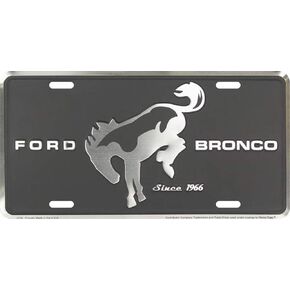 HangTime Ford Bronco Metal License Plate 6 x 12 with Black Background