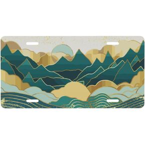 Abstract Hippie Flowers License Plate,Decorative Metal Car Front Tag,License Plates,Vanity Tag,Aluminum Noverlty License Plate for Women/Men/Boy/Girls Car 6×12 Inch