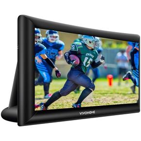 VIVOHOME 14 Feet Indoor and Outdoor Inflatable Blow up Mega Movie Projector Screen with Triangle Base and Carry Bag for Front and Rear Projection