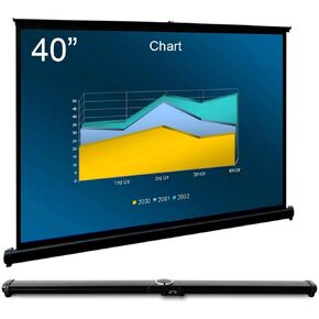 Cocar P1-SN50 50 inch Portable Projection Screen for Mini/Professional LED/LCD/DLP Projector Self Standing Pull-Out Style Indoor Outdoor Home Cinema - 4:3/16:9 Compatiable