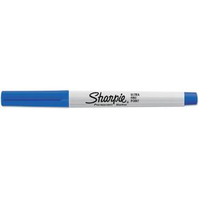 Sharpie 37003 Permanent Markers Ultra Fine Point Blue Dozen