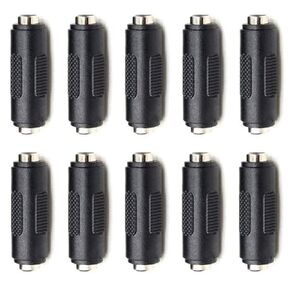 12V 5.5mm x 2.1mm DC Power Connector Adapter, 12/24V Female to Female Power Jack Socket for Led Strip CCTV Security Camera Cable Wire Ends Plug Barrel - (10 Pcs)