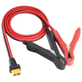 14AWG XT60 to Battery Alligator Clip Cable XT60 Conncter Cable with DC 12V Battery Alligator Clips Clamp to XT60 Extension Cord for Power Station Remote Control car Etc. [1m/3.2FT]