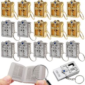 16 Pcs Mini Bible Keychain Church Gifts Holy Bible Verse Keychains Religious Jesus Keychain Souvenir Christian Key Chain With Magnifying Glass