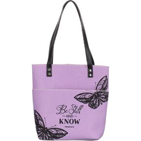 Christian Art Gifts Felt and Faux Leather Fashion Bible Cover Tote Bag with Inspirational Scripture, One Size in Kuwait