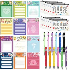 Glenmal 36 Pcs Teacher Appreciation Gifts Set Includes Teacher Sticky Notepads Teacher Makeup Bags for Women Inspirational Ballpoint Pens for Teachers' Day Retirement Graduation Thank You Gifts