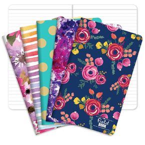 Elan Publishing Company Assorted Pattern Field Memo Notebooks, 3.5x5.5 in Ruled Lined Office Notepads for Nurses, Teachers, and Students, Small and Easy to Carry Pocketbook, Quick Note Taking, 5 Pack